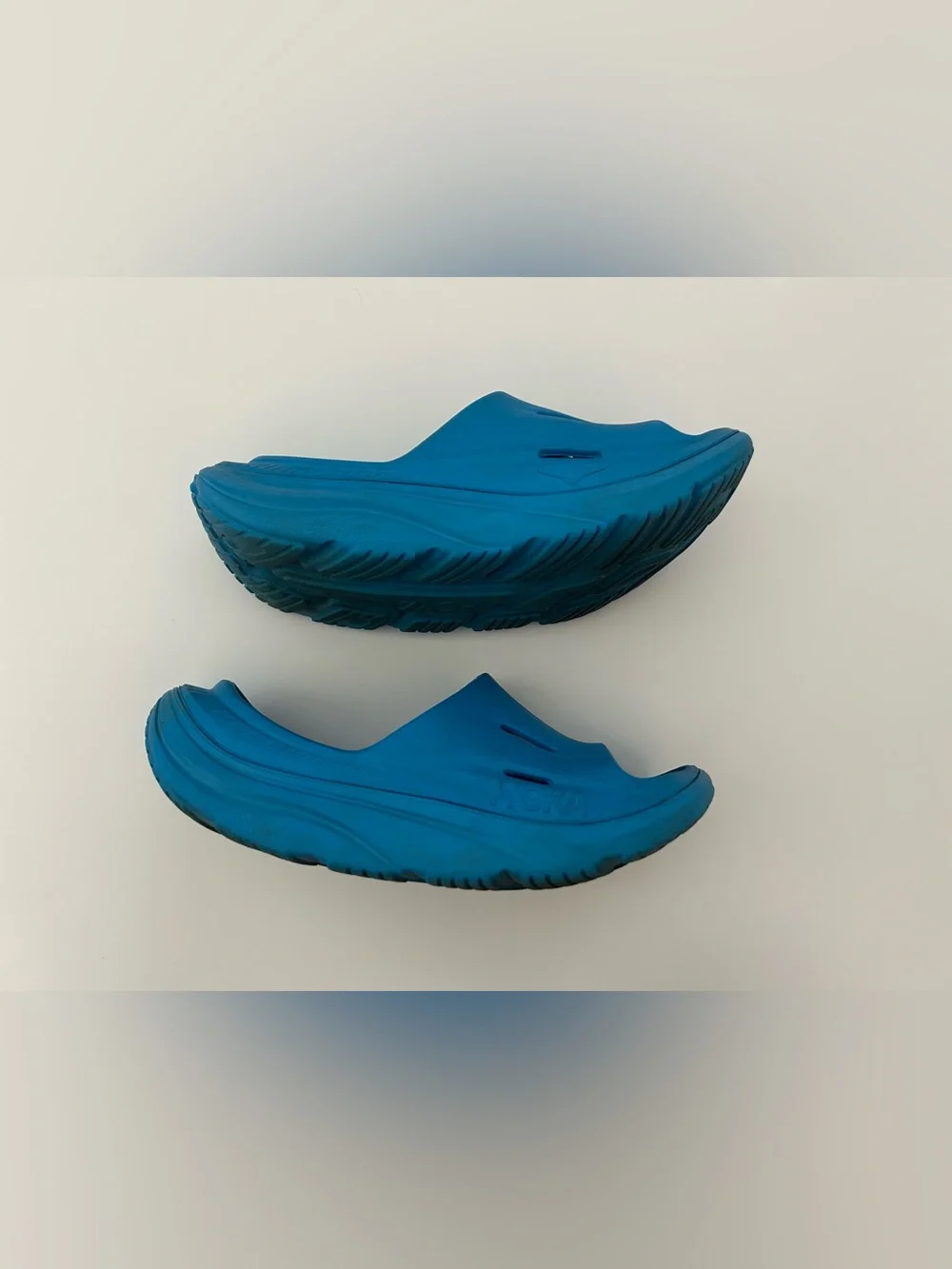 Hoka Ora Recovery Slide Youth Size 6 Blue Sandals Shoes Slip On Summer Pool $60